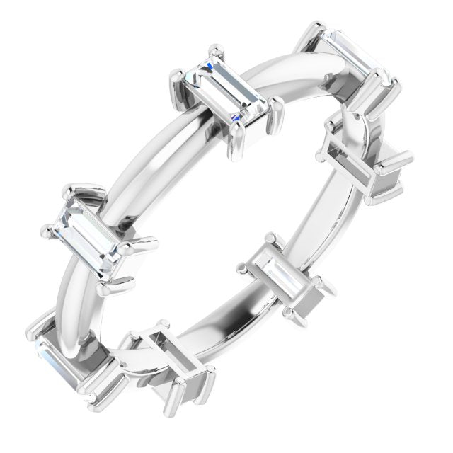 0.98 ct. Prong Set Baguette Diamond Eternity Band-VIRABYANI